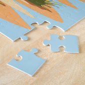 アフリカンサバンナで象のベビーが幸せにジャンプ ジグソーパズル (側面)