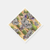 アフリカンサバンナで象のベビーが幸せにジャンプ スタンダードカクテルナプキン (角)