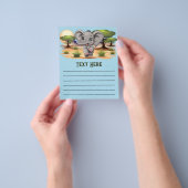 アフリカンサバンナで象のベビーが幸せにジャンプ チラシ (手)