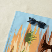 アフリカンサバンナで象のベビーが幸せにジャンプ ビーチタオル (インサイチュ)