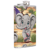 アフリカンサバンナで象のベビーが幸せにジャンプ フラスク (右)