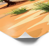 アフリカンサバンナで象のベビーが幸せにジャンプ ポスター (コーナー)