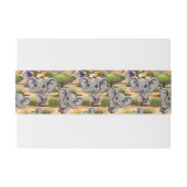 アフリカンサバンナで象のベビーが幸せにジャンプ 招待状ベリーバンド (裏面例)