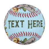 アフリカンサバンナで象のベビーが幸せにジャンプ 野球ボール (裏面)