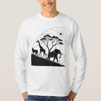 アフリカンサバンナシルエットTシャツデザイン Tシャツ