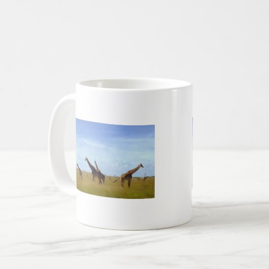 アフリカンサファリのキリン美しいかわいい コーヒーマグカップ (正面左)