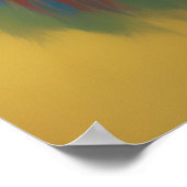 アフリカンサファリアートアニマルライオンデジタルアート ポスター (角)