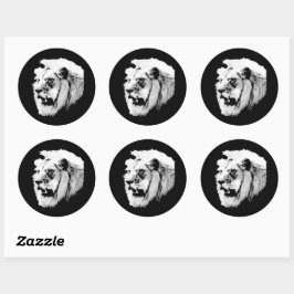 アフリカンサファリクラシックライオン丸ステッカー ラウンドシール