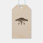 アフリカンサファリツーギラフェ&ツリーヴィンテージウェディング ギフトタグ (裏面)