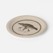 アフリカンサファリツーギラフェ&ツリーヴィンテージウェディング ペーパープレート (アングル)