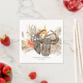 アフリカンサファリボホフローラモノグラム スタンダードカクテルナプキン (インサイチュ)