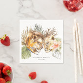 アフリカンサファリボホフローラモノグラム スタンダードカクテルナプキン (インサイチュ)