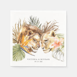 アフリカンサファリボホフローラモノグラム スタンダードカクテルナプキン