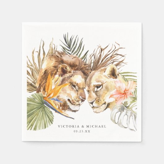 アフリカンサファリボホフローラモノグラム スタンダードカクテルナプキン (正面)