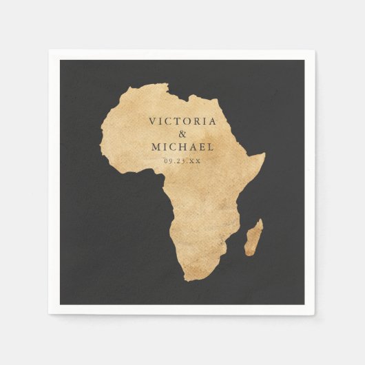 アフリカンサファリボホフローラモノグラム スタンダードカクテルナプキン (正面)