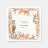 アフリカンサファリボホフローラモノグラム スタンダードカクテルナプキン (正面)