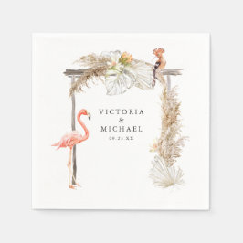 アフリカンサファリボホフローラモノグラム スタンダードカクテルナプキン