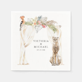 アフリカンサファリボホフローラモノグラム スタンダードカクテルナプキン