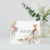 アフリカンサファリボホボタニカルウェディングRSVP インビテーションポストカード (スタンド正面)