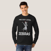アフリカンサファリ動物ゼブラ柄少年少女デザイン Tシャツ (正面フル)