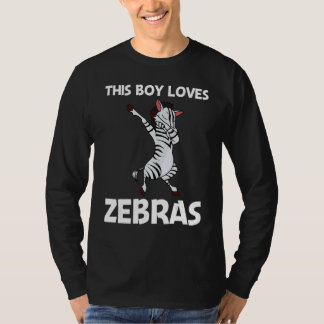 アフリカンサファリ動物ゼブラ柄少年少女デザイン Tシャツ