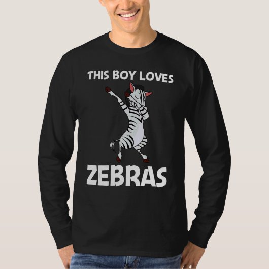 アフリカンサファリ動物ゼブラ柄少年少女デザイン Tシャツ (正面)