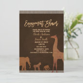 アフリカンサファリ ジャングル動物園 ブラウン 婚約 シャワー 招待状 (スタンド正面)
