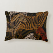 アフリカンサファリ：ゼブラヴィンテージデザイン アクセントクッション (裏面)