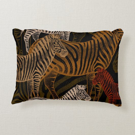 アフリカンサファリ：ゼブラヴィンテージデザイン アクセントクッション (裏面)
