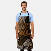 アフリカンサファリ:ゼブラヴィンテージデザイン エプロン (着用した状態)