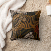 アフリカンサファリ:ゼブラヴィンテージデザイン クッション (ブランケット)