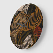 アフリカンサファリ:ゼブラヴィンテージデザイン ラージ壁時計 (傾斜)