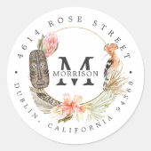 アフリカンサファリ |ボホボタニカル差出人住所 ラウンドシール (正面)