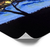 アフリカンサンセットサファリアニマルシルエット絵画ズ ポスター (角)