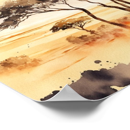 アフリカンサンセットサファリウォールアート ポスター (角)