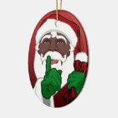 アフリカンサンタオーナメントカスタムクリスマスデコレーション セラミックオーナメント (左)
