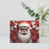 アフリカンサンタブラッククロースメラニンクリスマスクリスマス ポストカード (スタンド正面)