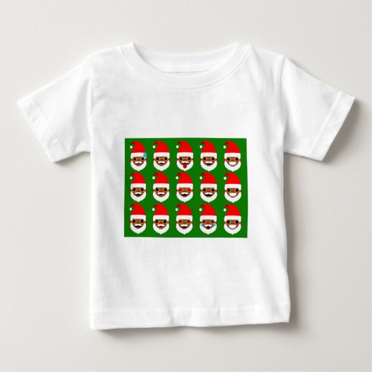 アフリカンサンタ絵文字 ベビーTシャツ (正面)