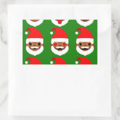 アフリカンサンタ絵文字 長方形シール (バッグ)