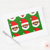 アフリカンサンタ絵文字 長方形シール (封筒)