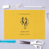 アフリカンシルエットジョイダンスオレンジ誕生日 薄葉紙 (クラフト)