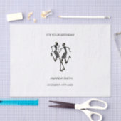 アフリカンシルエットジョイダンスホワイト誕生日 薄葉紙 (クラフト)
