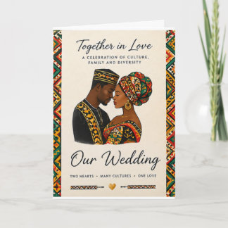 アフリカンスタイルの結婚式ウェルカムカード カード