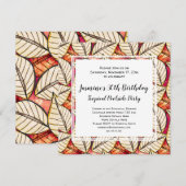 アフリカンテーマのトロピカルプールパーティーまたはビーチパーティー 招待状 (正面/裏面)