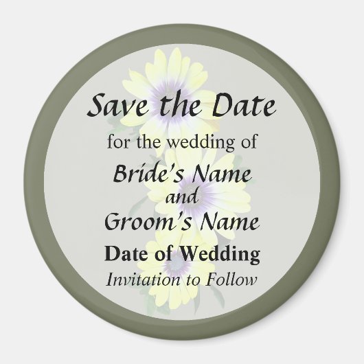 アフリカンデイジーレモンシンフォニー Save the Date マグネット (正面)