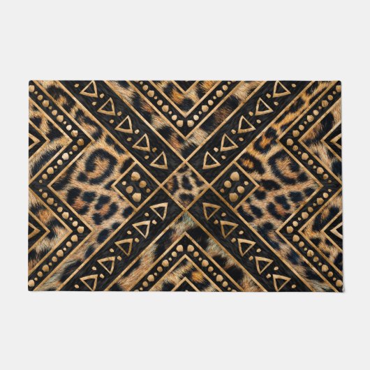 アフリカンデコール2号のヒョパート毛皮 ドアマット (正面)