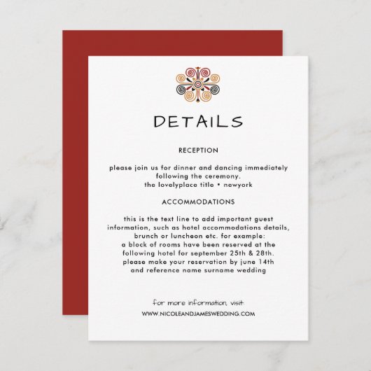 アフリカンデコ結婚ーの情報ゲスト エンクロージャーカード (正面/裏面)