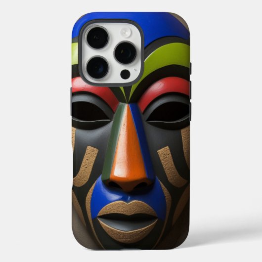 アフリカントライバルマスク幾何学的シンボリズム Case-Mate iPhoneケース (裏面)
