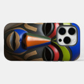 アフリカントライバルマスク幾何学的シンボリズム Case-Mate iPhoneケース (裏面 (横))