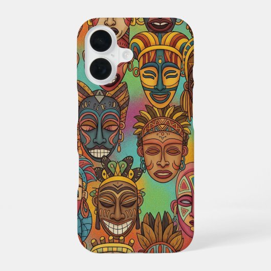 アフリカントライバルマスク iPhone 16ケース (裏面)